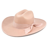 Keilin Cowgirl Hat Brushed Cowboy Hat for Women and Men Customizable Felt Western Hat with Shapeable Wide Brim, Blush Pink